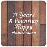 Happy 71st Anniversary 71 Years & Counting - Drink Coaster E