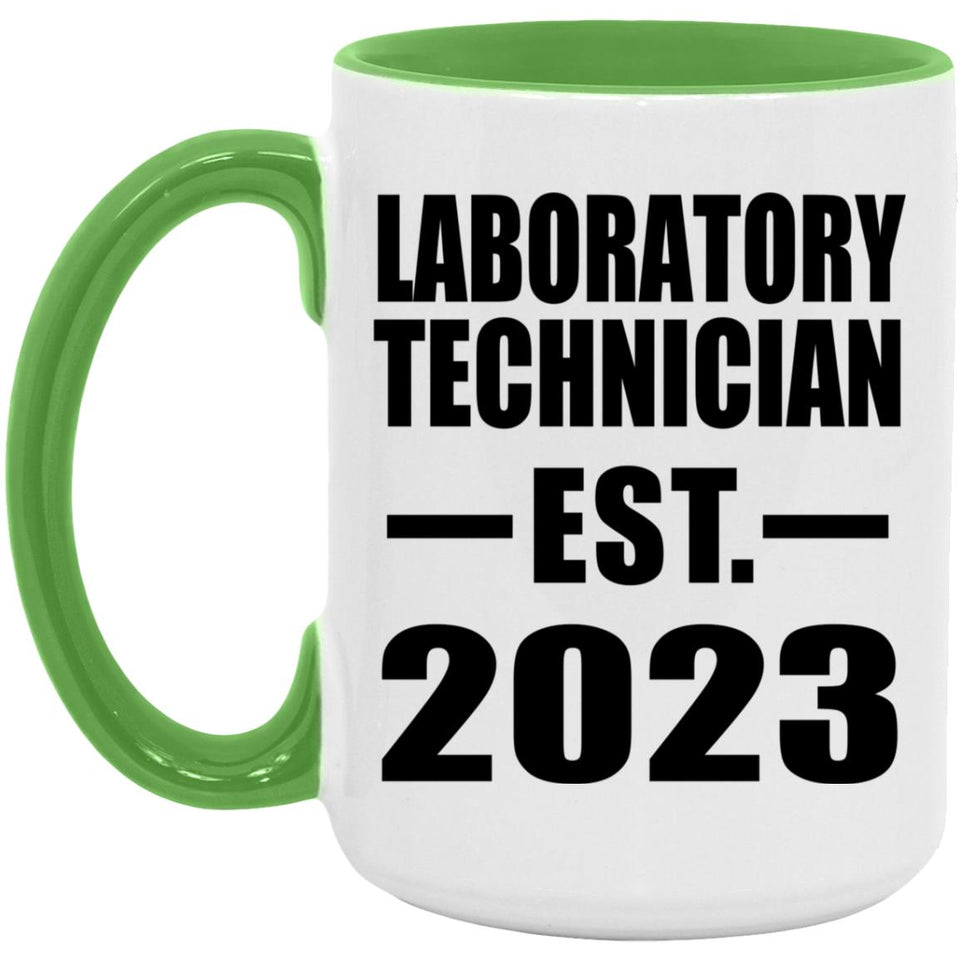 Laboratory Technician Established EST. 2023 - 15oz Accent Mug Green
