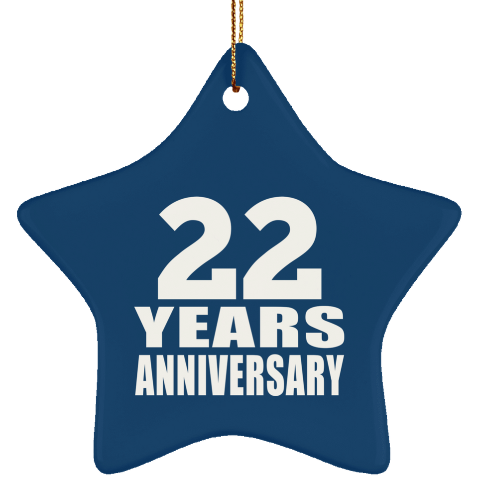 22nd Anniversary 22 Years - Star Ornament