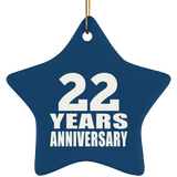 22nd Anniversary 22 Years - Star Ornament