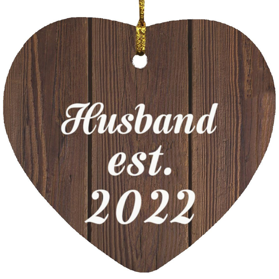 Husband Established EST. 2022 - Heart Ornament D