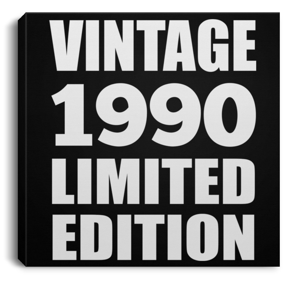 34th Birthday Vintage 1990 Limited Edition - Canvas Square