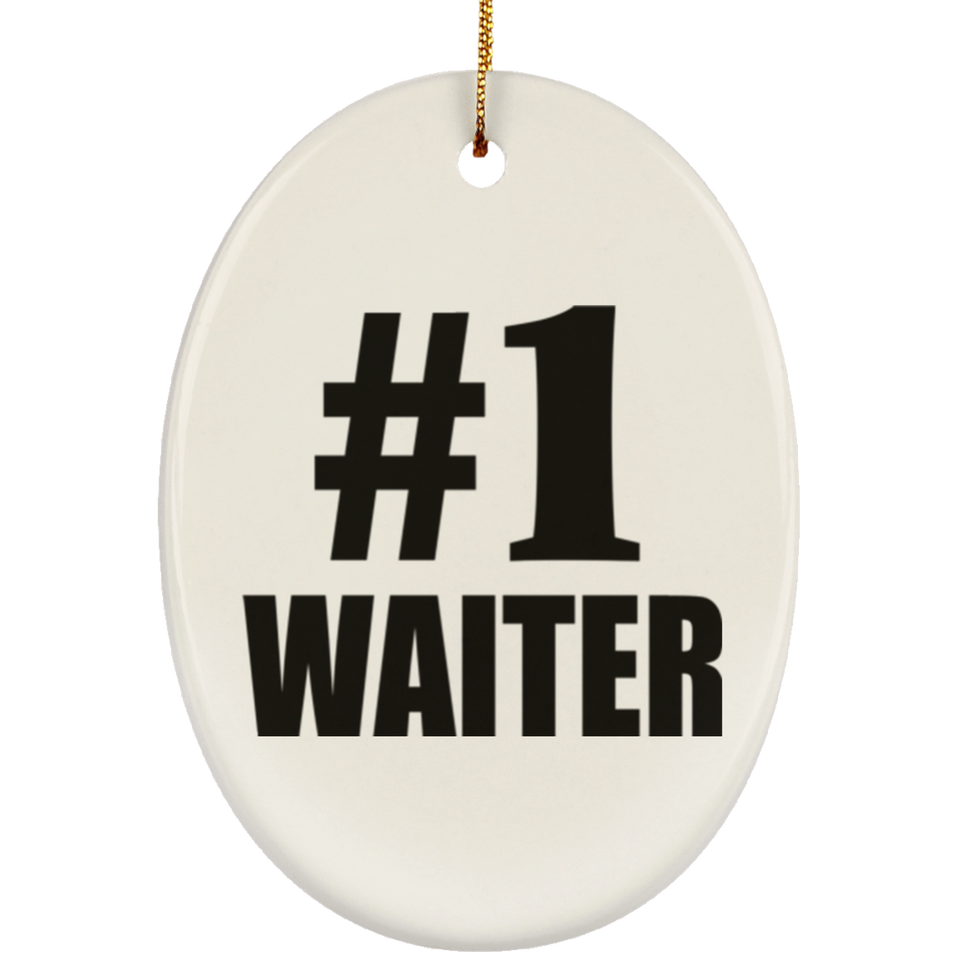 Number One #1 Waiter - Oval Ornament