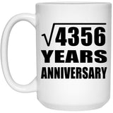66th Anniversary Square Root of 4356 Years Anniversary - 15oz Coffee Mug