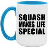 Squash Makes Life Special - 15oz Accent Mug Blue