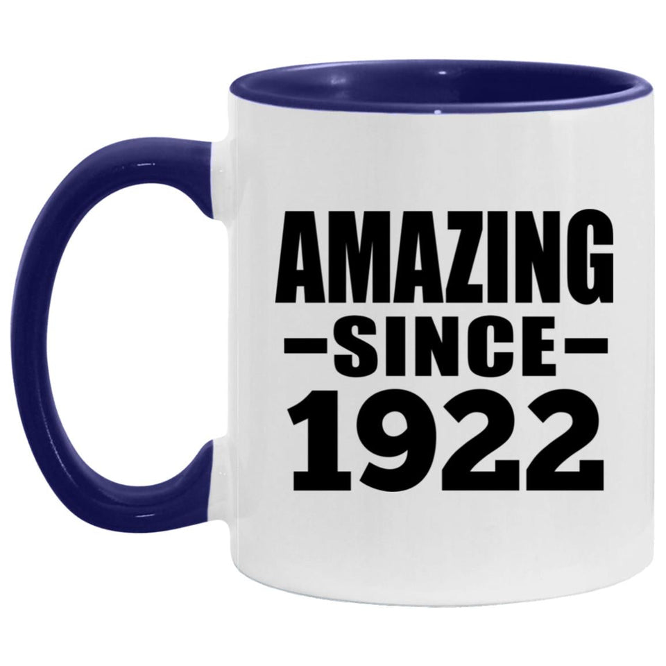 102nd Birthday Amazing Since 1922 - 11oz Accent Mug Purple