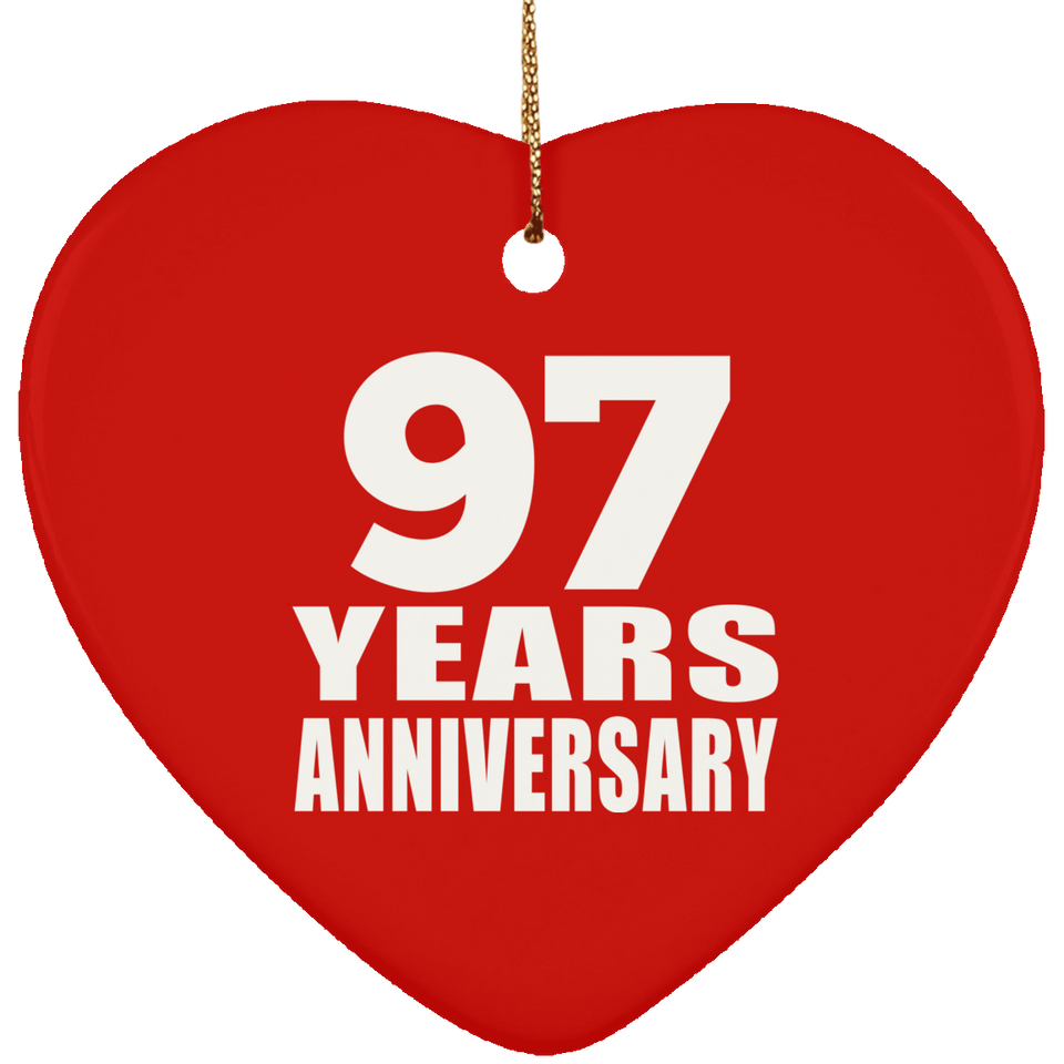 97th Anniversary 97 Years - Heart Ornament