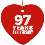 97th Anniversary 97 Years - Heart Ornament