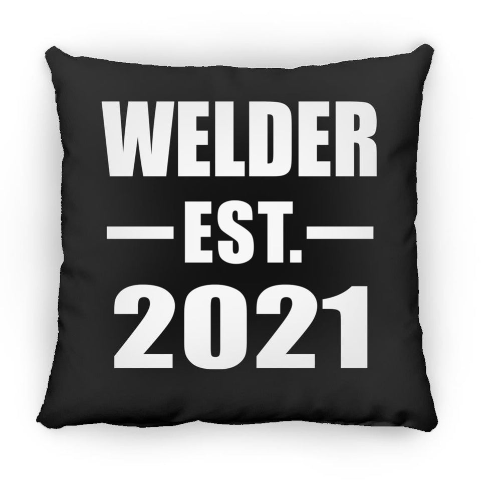 Welder Established EST. 2021 - Throw Pillow Black