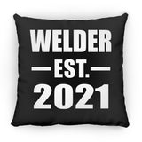 Welder Established EST. 2021 - Throw Pillow Black