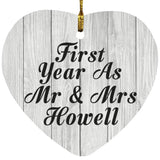 First Year As Mr & Mrs Howell - Heart Ornament F