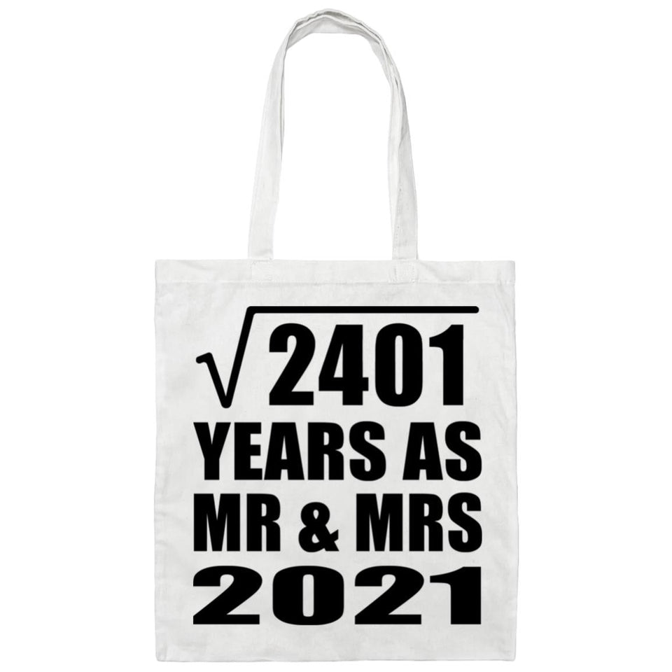 49th Anniversary Square Root of 2401 Years As Mr & Mrs 2021 - Tote Bag White