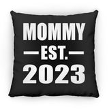 Mommy Established EST. 2023 - Throw Pillow Black