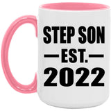 Step Son Established EST. 2022 - 15oz Accent Mug Pink