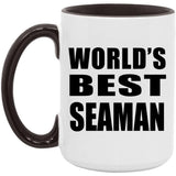 World's Best Seaman - 15oz Accent Mug Black