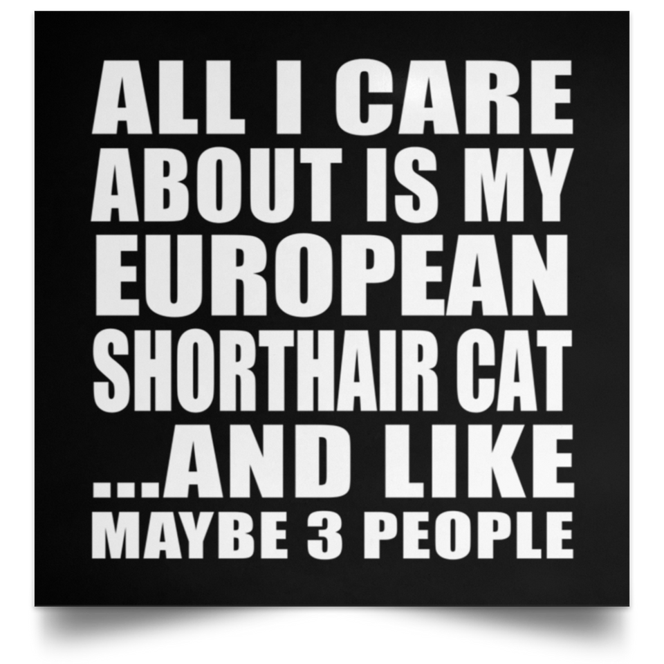 All I Care About Is My European Shorthair Cat - Poster Square