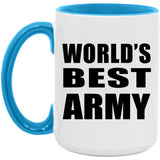 World's Best Army - 15oz Accent Mug Blue