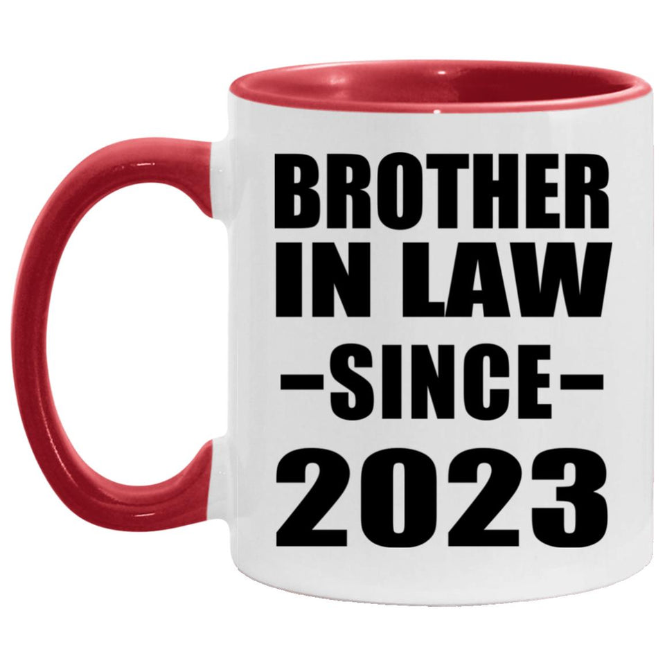 Brother In Law Since 2023 - 11oz Accent Mug Red