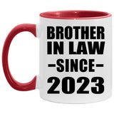 Brother In Law Since 2023 - 11oz Accent Mug Red