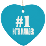 Number One #1 Hotel Manager - Heart Ornament