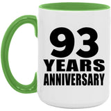 93rd Anniversary 93 Years Anniversary - 15oz Accent Mug Green