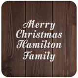 Merry Christmas Hamilton Family - Drink Coaster D