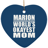 Marion World's Okayest Mom - Heart Ornament