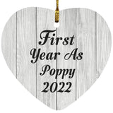 First Year As Poppy 2022 - Heart Ornament F