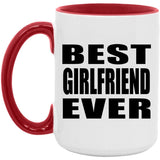 Best Girlfriend Ever - 15oz Accent Mug Red