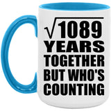 33rd Anniversary Square Root of 1089 Years Who's Counting - 15oz Accent Mug Blue