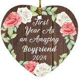 First Year As An Amazing Boyfriend 2024 - Heart Ornament A