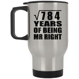 28th Anniversary Square Root of 784 Years of Being Mr Right - Silver Travel Mug