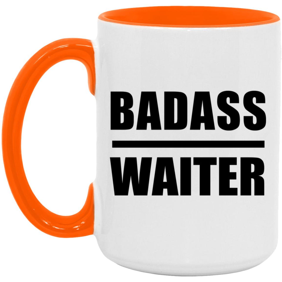 Badass Waiter - 15oz Accent Mug Orange