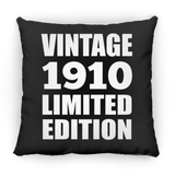 114th Birthday Vintage 1910 Limited Edition - Throw Pillow Black