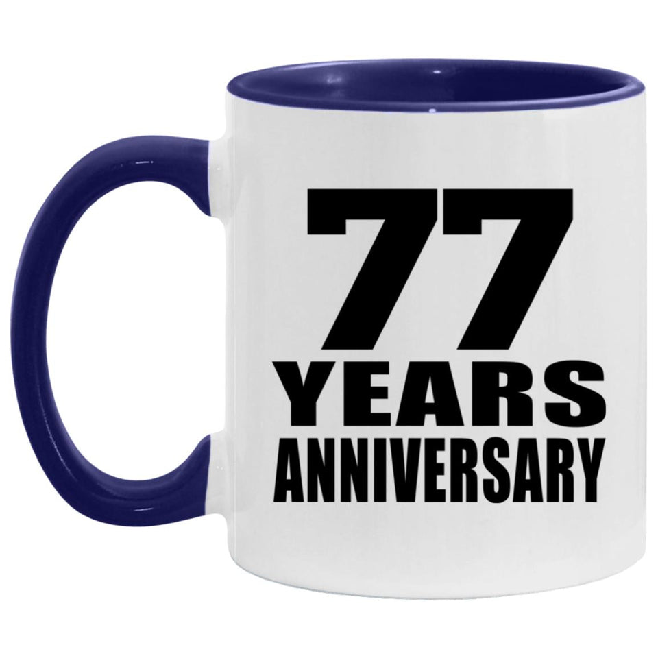77th Anniversary 77 Years - 11oz Accent Mug Purple