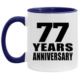 77th Anniversary 77 Years - 11oz Accent Mug Purple
