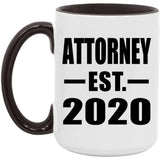 Attorney Established EST. 2020 - 15oz Accent Mug Black