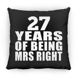 27th Anniversary 27 Years Of Being Mrs Right - Throw Pillow Black