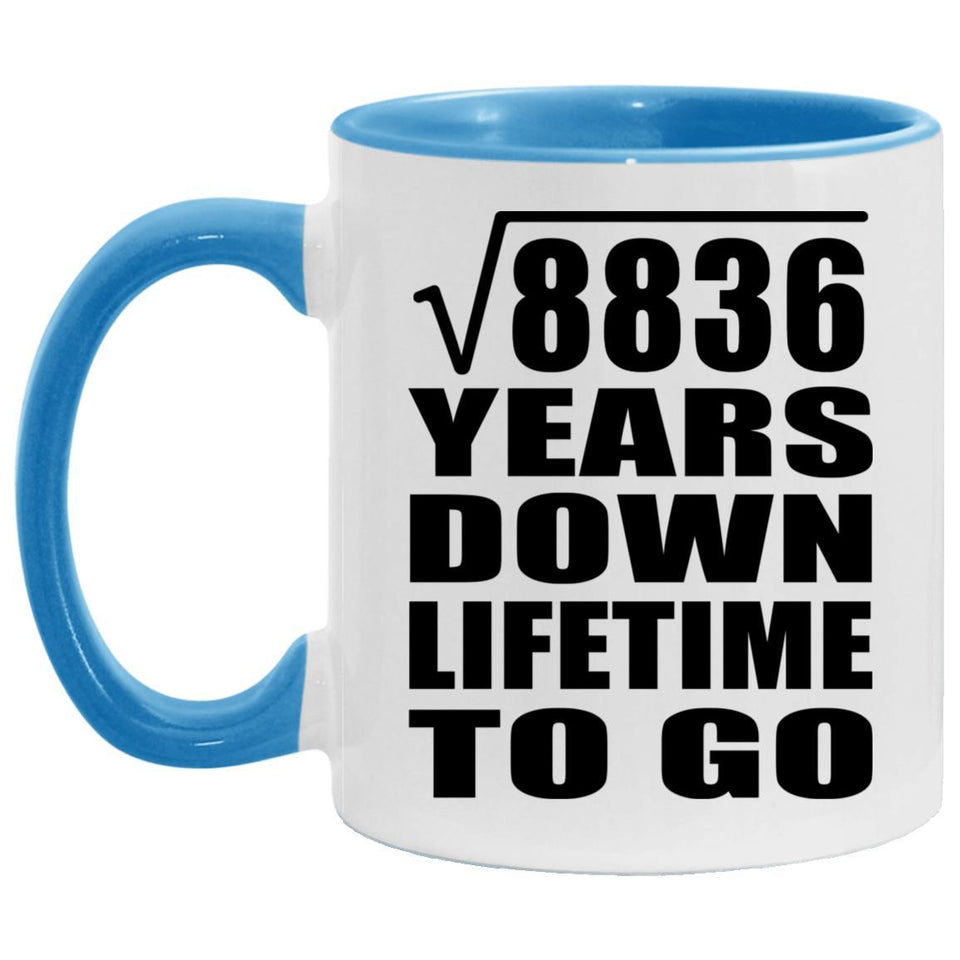 94th Anniversary Square Root of 8836 Years Lifetime To Go - 11oz Accent Mug Blue