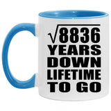 94th Anniversary Square Root of 8836 Years Lifetime To Go - 11oz Accent Mug Blue