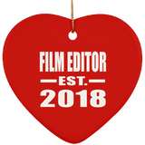 Film Editor Established EST. 2018 - Heart Ornament