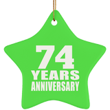 74th Anniversary 74 Years - Star Ornament