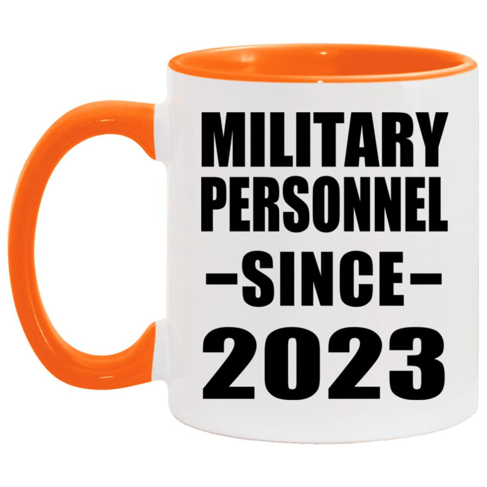 Military Personnel Since 2023 - 11oz Accent Mug Orange
