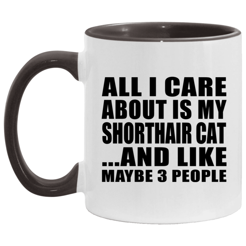All I Care About Is My Shorthair Cat - 11oz Accent Mug Black