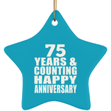 Happy 75th Anniversary 75 Years & Counting - Star Ornament