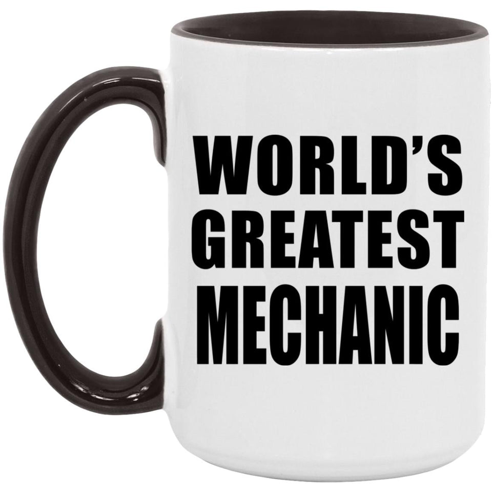 World's Greatest Mechanic - 15oz Accent Mug Black