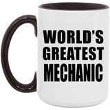 World's Greatest Mechanic - 15oz Accent Mug Black