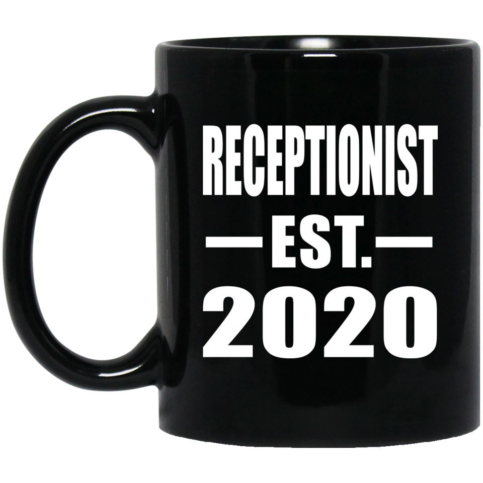 Receptionist Established EST. 2020 - 11oz Coffee Mug Black