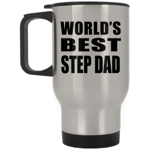 World's Best Step Dad - Silver Travel Mug