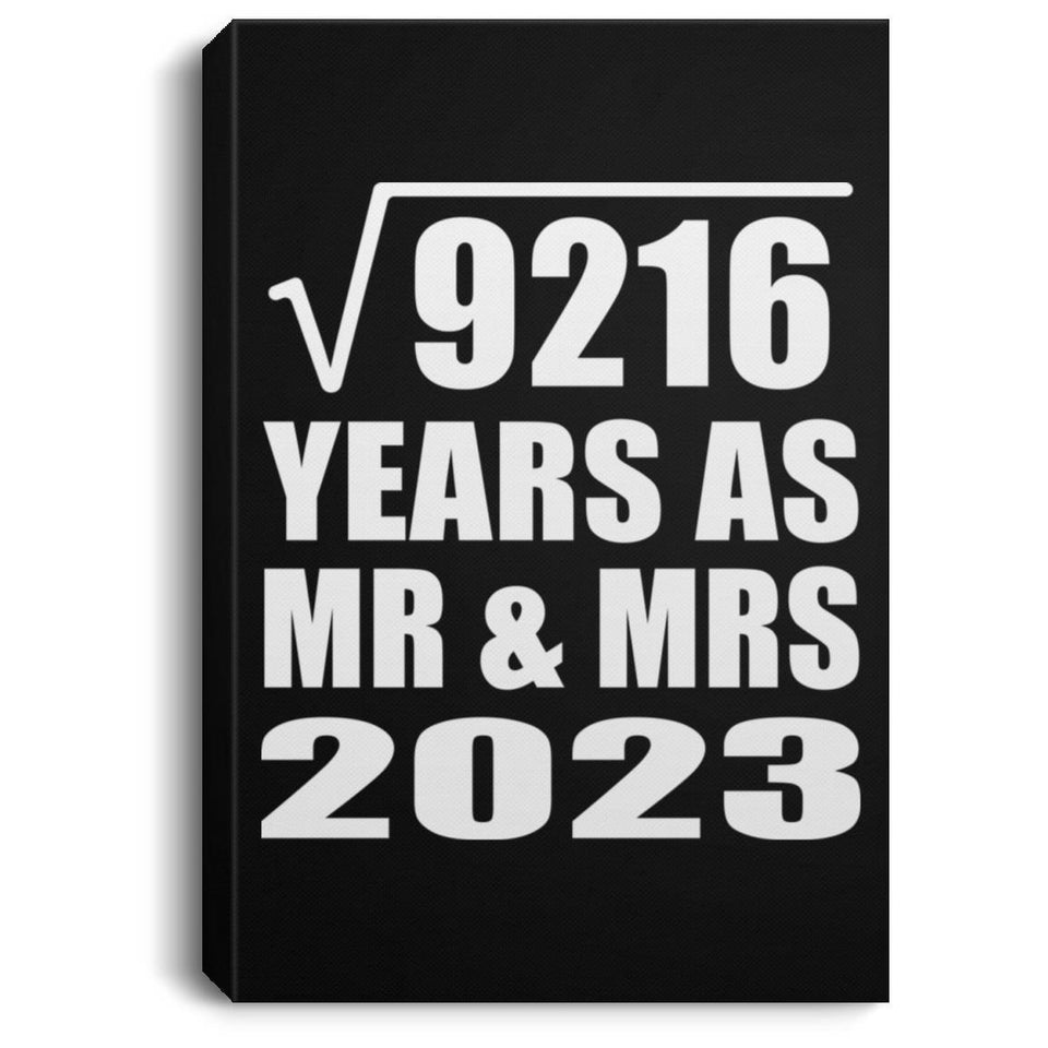 96th Anniversary Square Root of 9216 Years As Mr & Mrs 2023 - Canvas Portrait